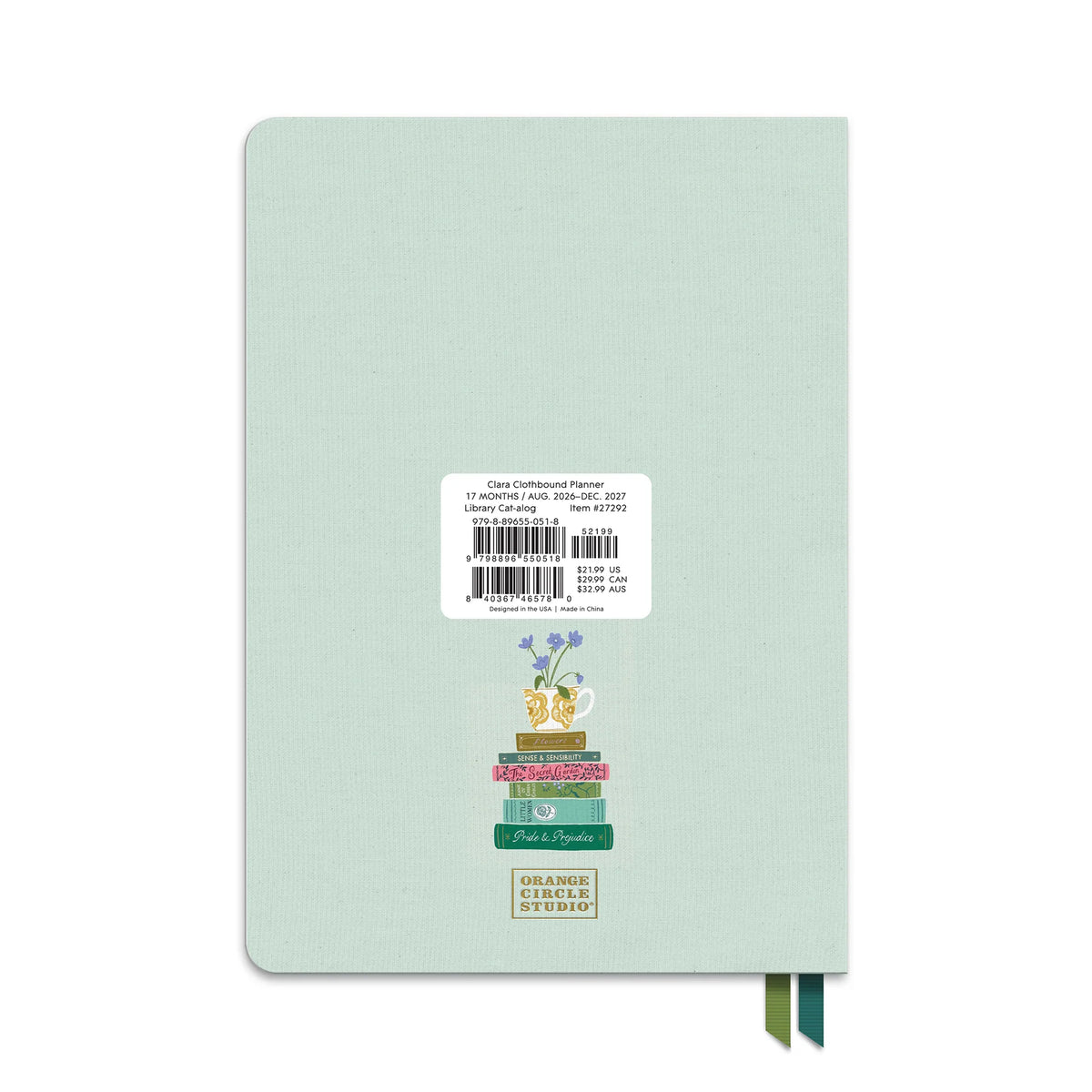 2027 Library Cat-alog Clara Clothbound Planner - Orange Circle Studio