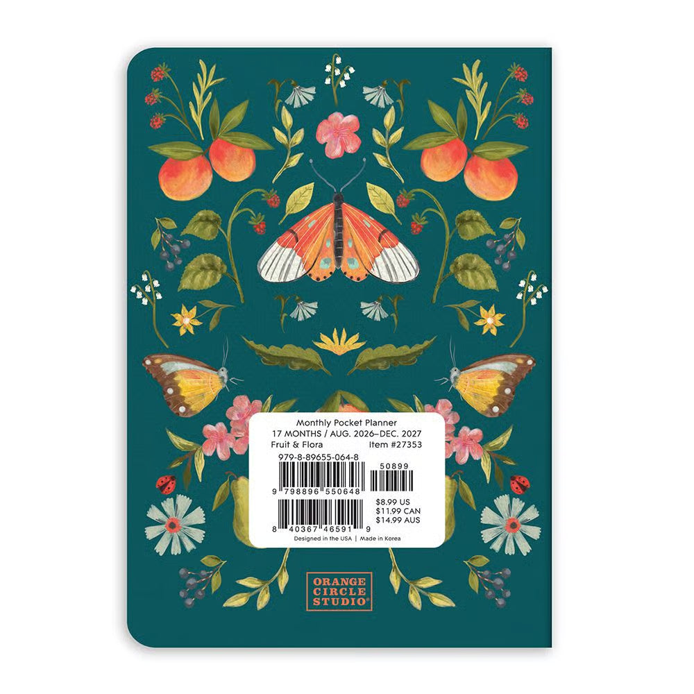 2027 Fruit & Flora Monthly Pocket Planner - Orange Circle Studio