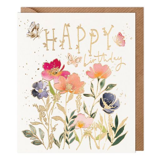 Flowers and Type Birthday - Paperlink Greeting Card