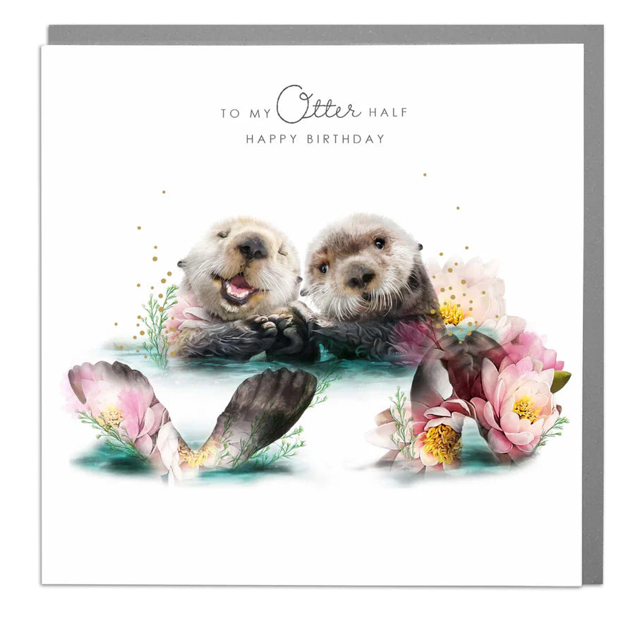 Otter Half Birthday - Lola Design Greeting Card