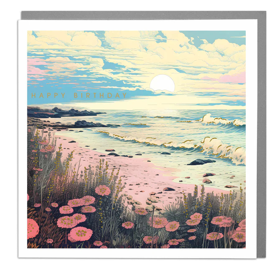 Happy Birthday Beach - Lola Design Greeting Card