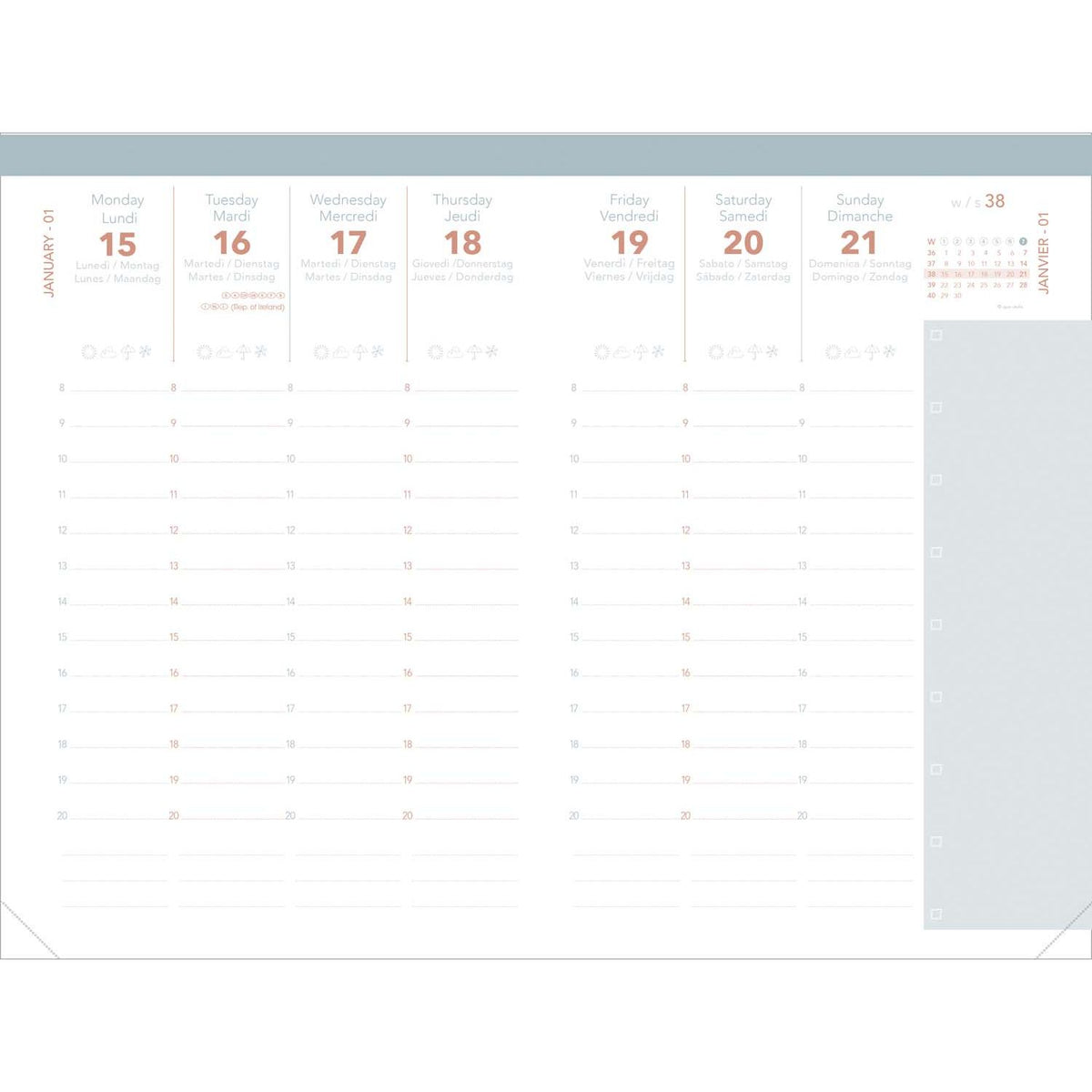 Quo Vadis 2027 Minister Colour Weekly Planner