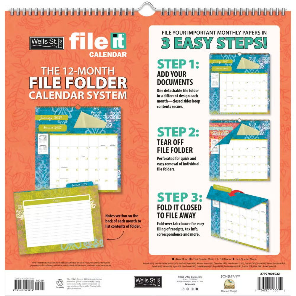 Wells St. 2027 File It Calendar
