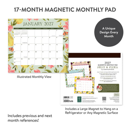 2027 Fruit & Flora Magnetic Monthly Pad - Orange Circle Studio