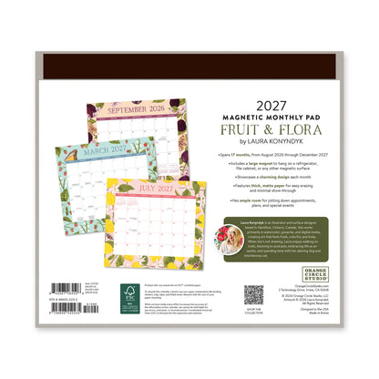 2027 Fruit & Flora Magnetic Monthly Pad - Orange Circle Studio