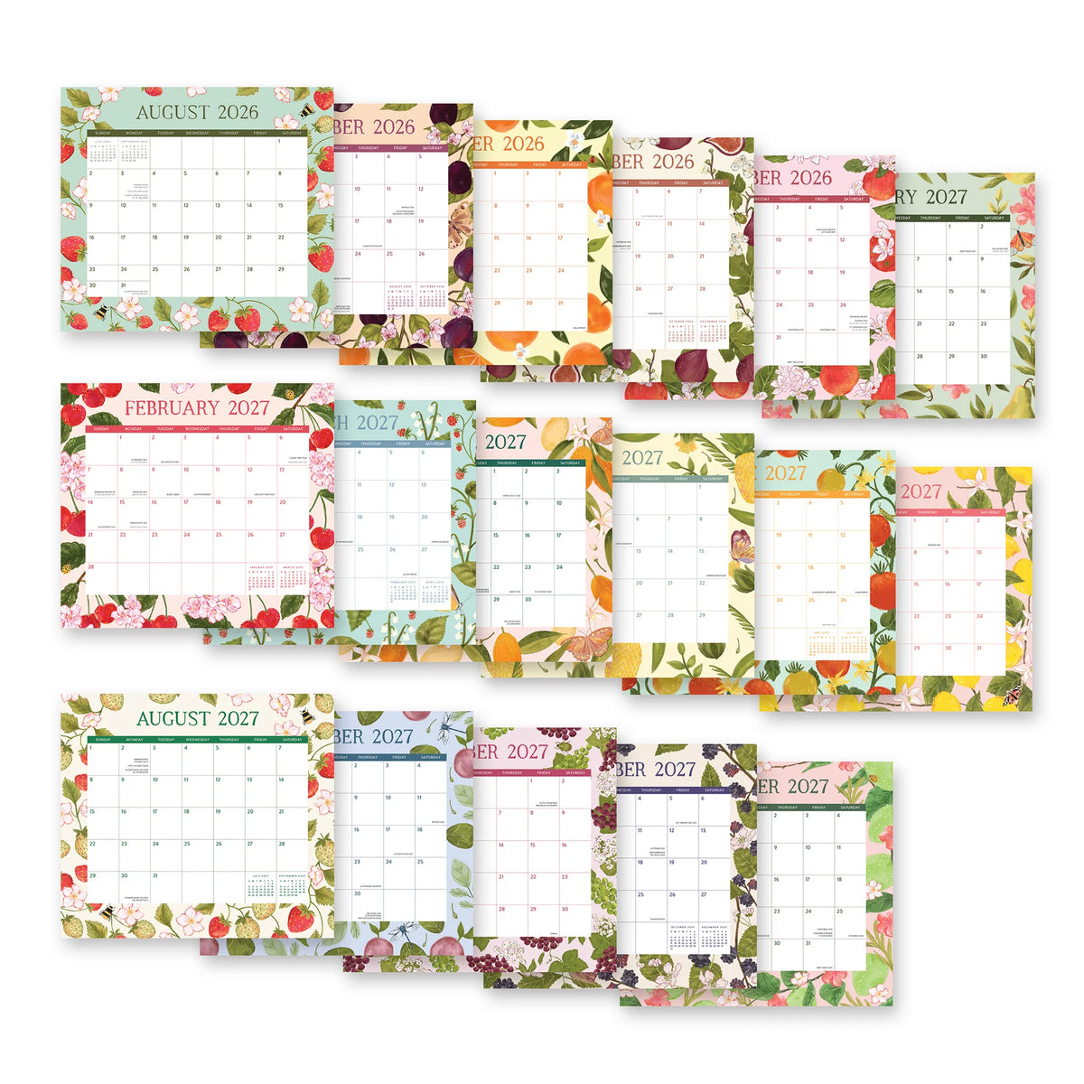 2027 Fruit & Flora Magnetic Monthly Pad - Orange Circle Studio