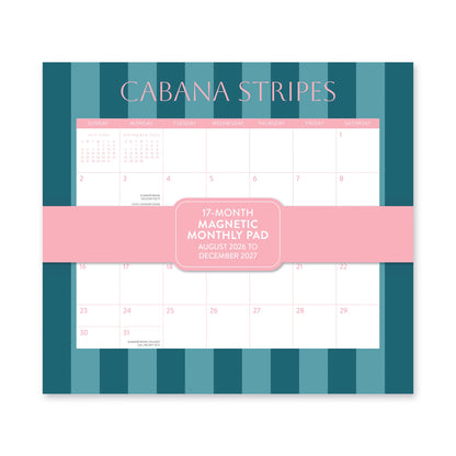 2027 Cabana Stripes Magnetic Monthly Pad - Orange Circle Studio