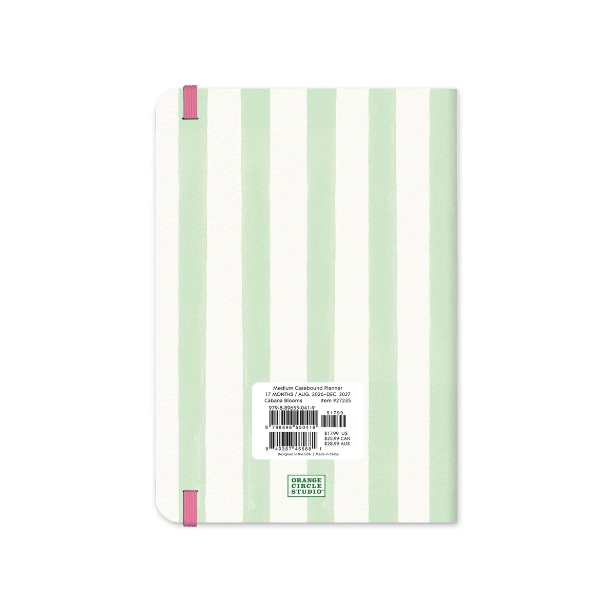 2027 Cabana Blooms Medium Casebound Planner - Orange Circle Studio