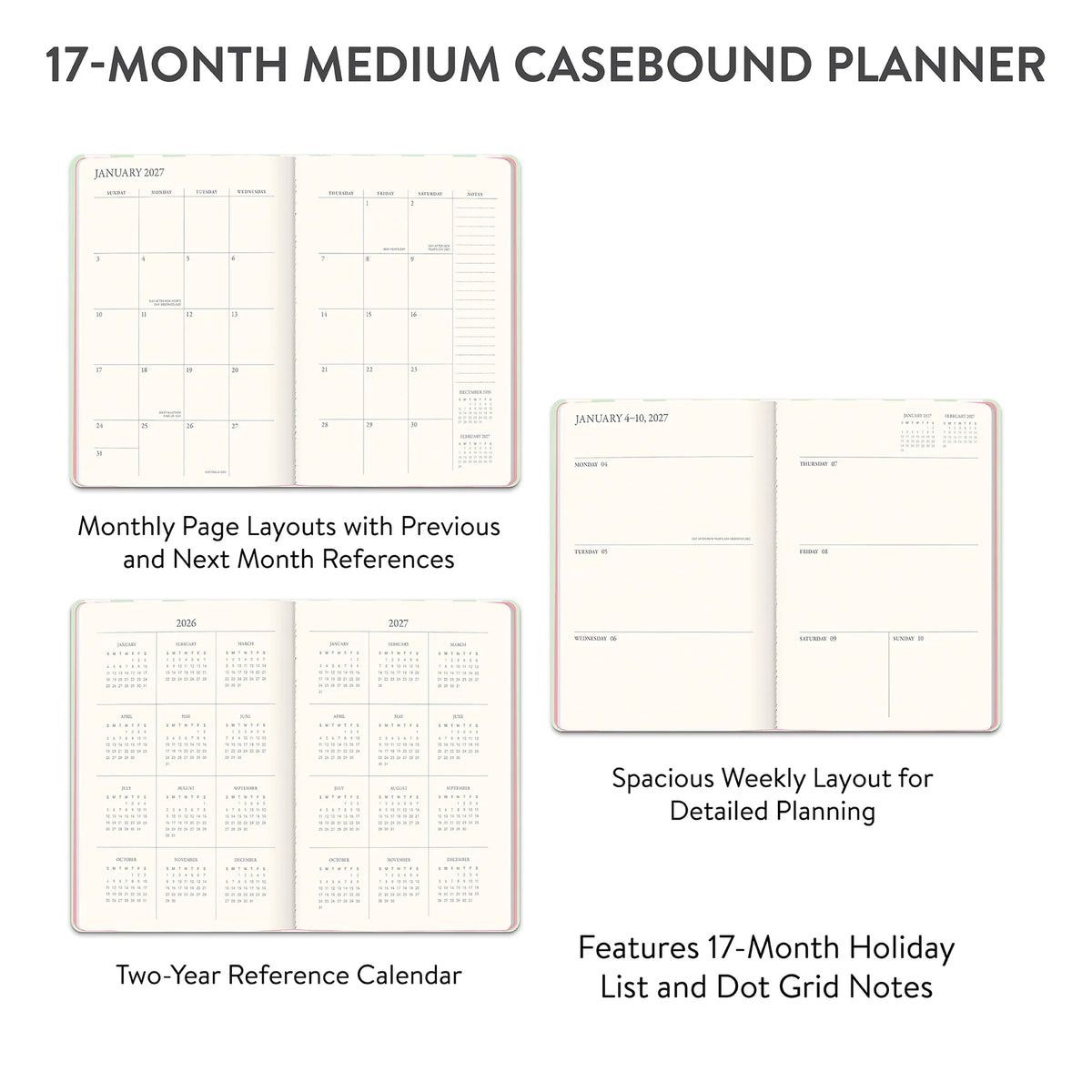 2027 Cabana Blooms Medium Casebound Planner - Orange Circle Studio