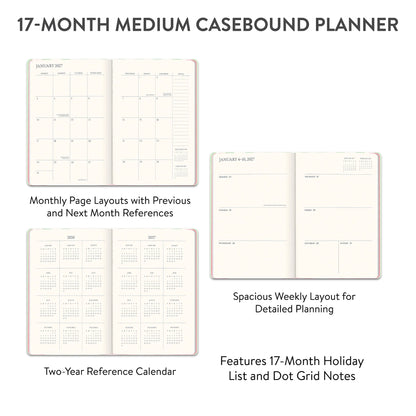 2027 Cabana Blooms Medium Casebound Planner - Orange Circle Studio