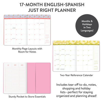 2027 Secret Garden Eng/Spn Just Right Monthly Planner - Orange Circle Studio