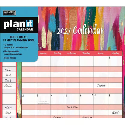 Wells St. 2027 Family Plan It Calendar