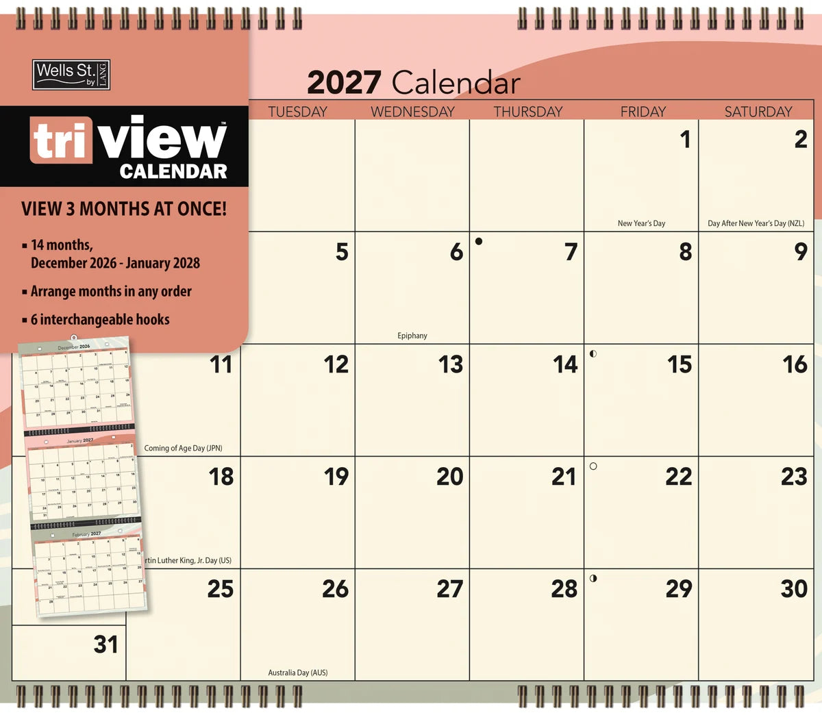 Wells St. 2027 Focused Tri View Calendar