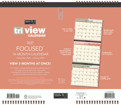 Wells St. 2027 Focused Tri View Calendar