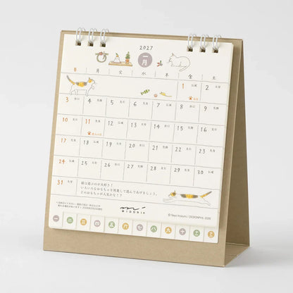 Midori 2027 A Year With My Cat Mini Calendar - S