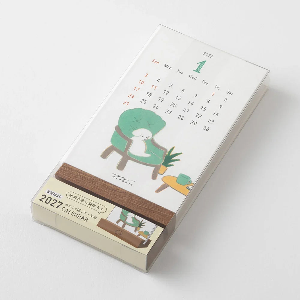 Midori 2027 Stand Desk Calendar Dogs