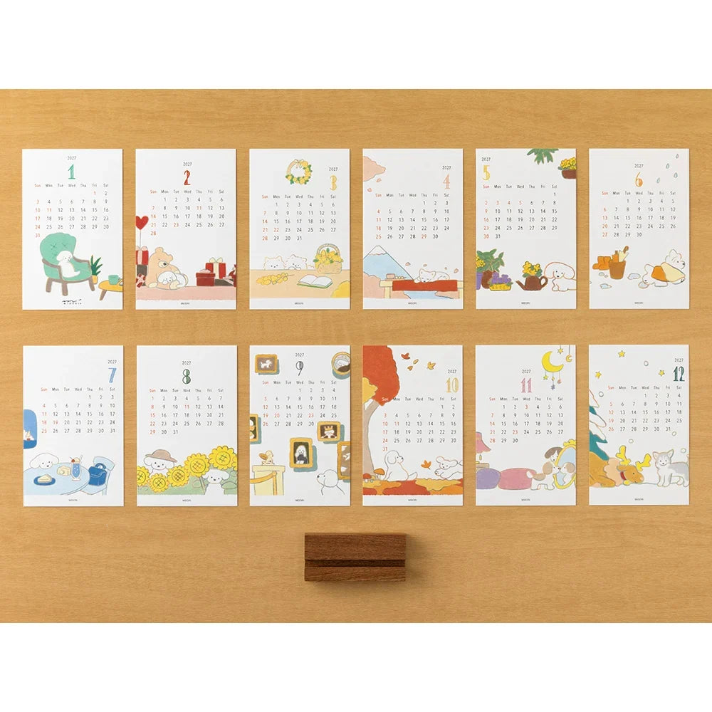 Midori 2027 Stand Desk Calendar Dogs