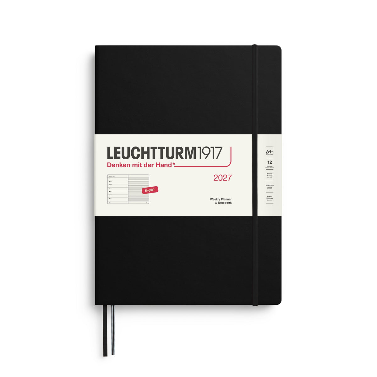 Leuchtturm 2027 Weekly Planner & Notebook - Master (A4+), Black