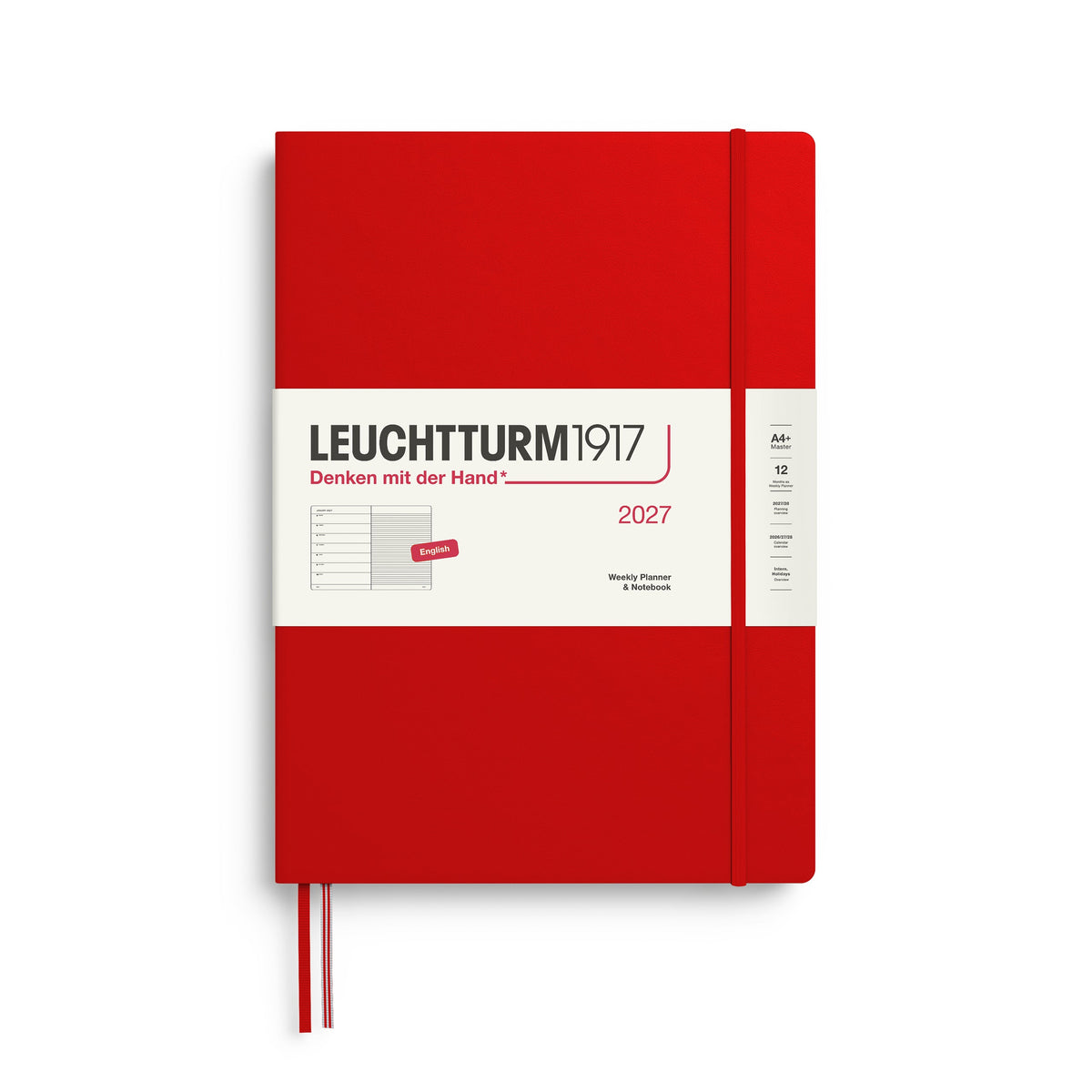 Leuchtturm 2027 Weekly Planner & Notebook - Master (A4+), Cherry