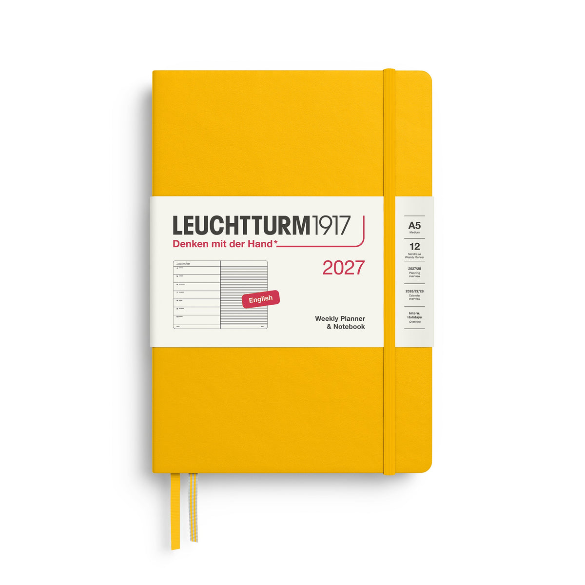 Leuchtturm 2027 Weekly Planner & Notebook - Medium (A5), Sunflower
