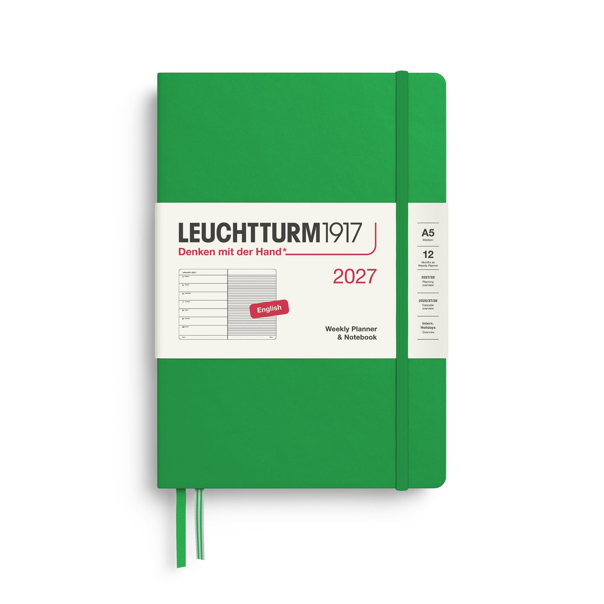 Leuchtturm 2027 Weekly Planner & Notebook - Medium (A5), Spring Leaf