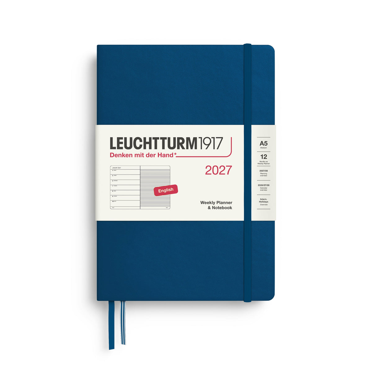 Leuchtturm 2027 Weekly Planner & Notebook - Medium (A5), Indigo