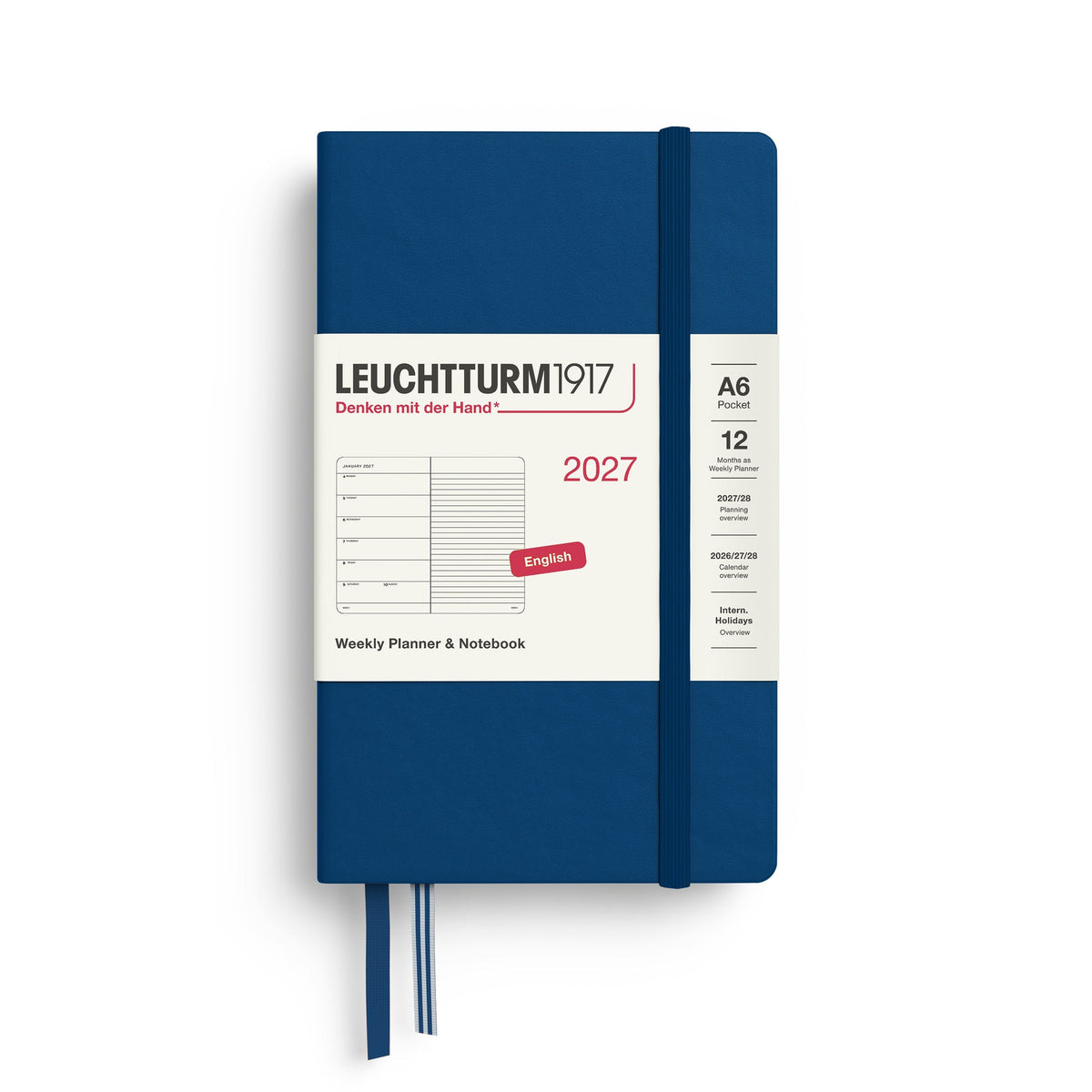 Leuchtturm 2027 Weekly Planner & Notebook - Pocket (A6), Indigo