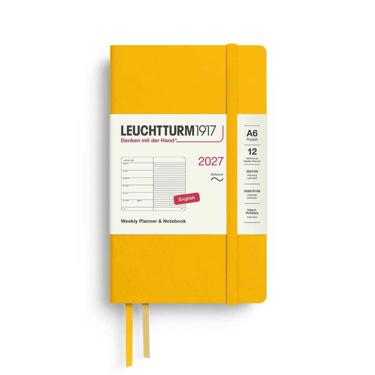 Leuchtturm 2027 Weekly Planner & Notebook, Softcover - Pocket (A6), Sunflower