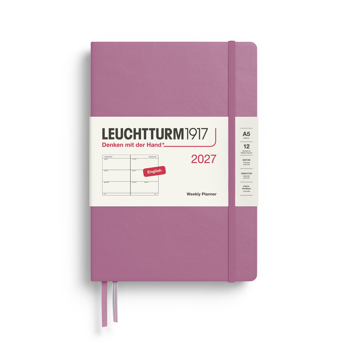 Leuchtturm 2027 Weekly Planner - Medium (A5), Dusty Rose