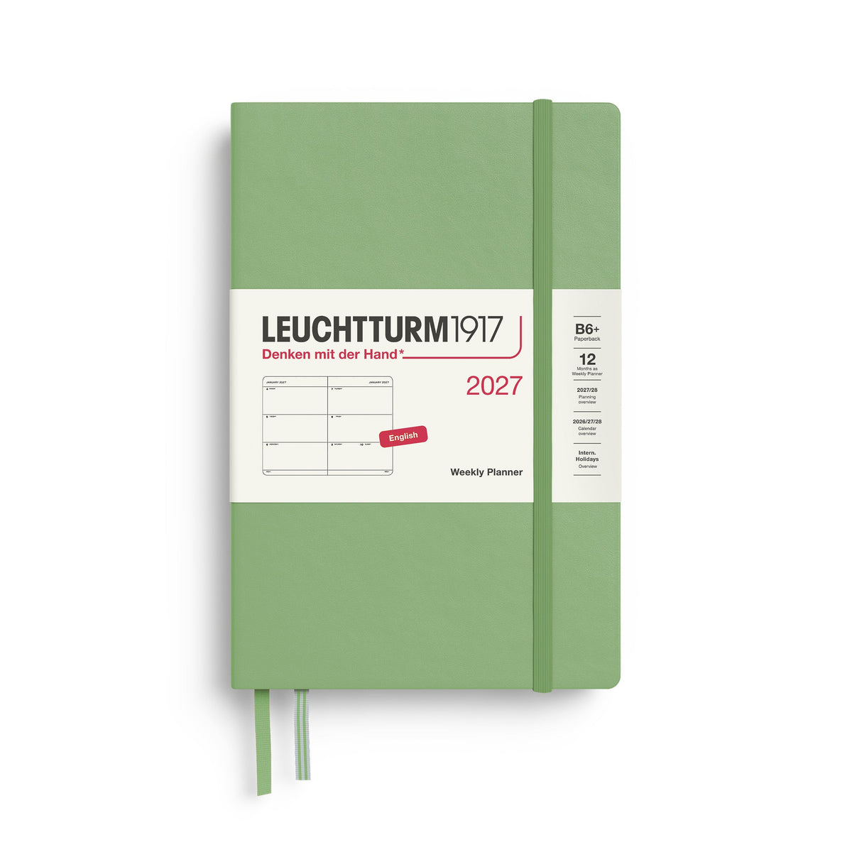Leuchtturm 2027 Weekly Planner - Paperback (B6+), Sage