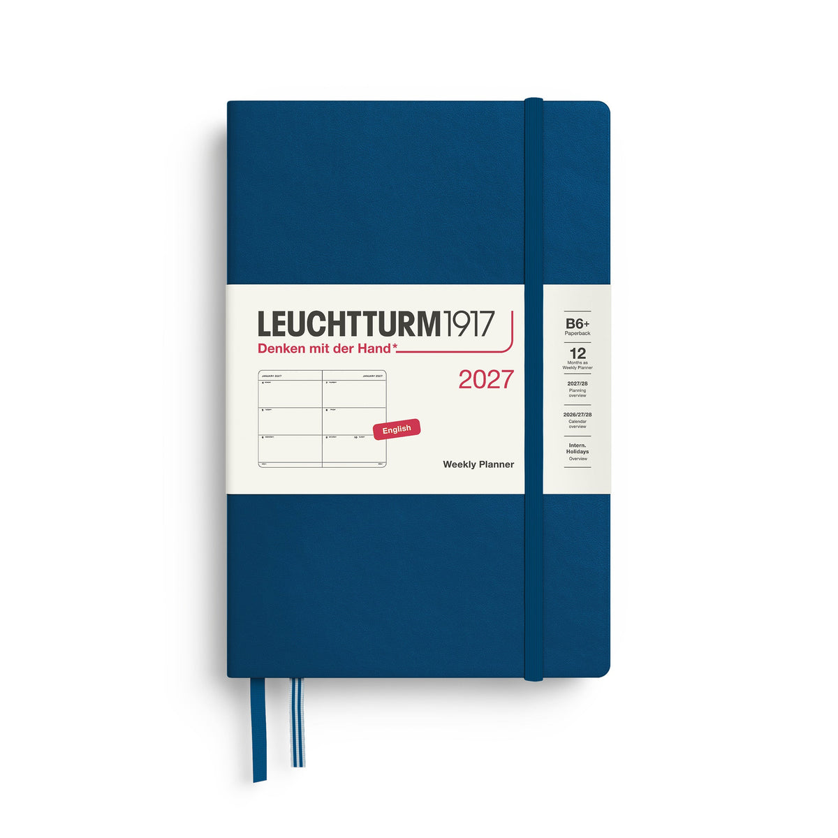 Leuchtturm 2027 Weekly Planner - Paperback (B6+), Indigo