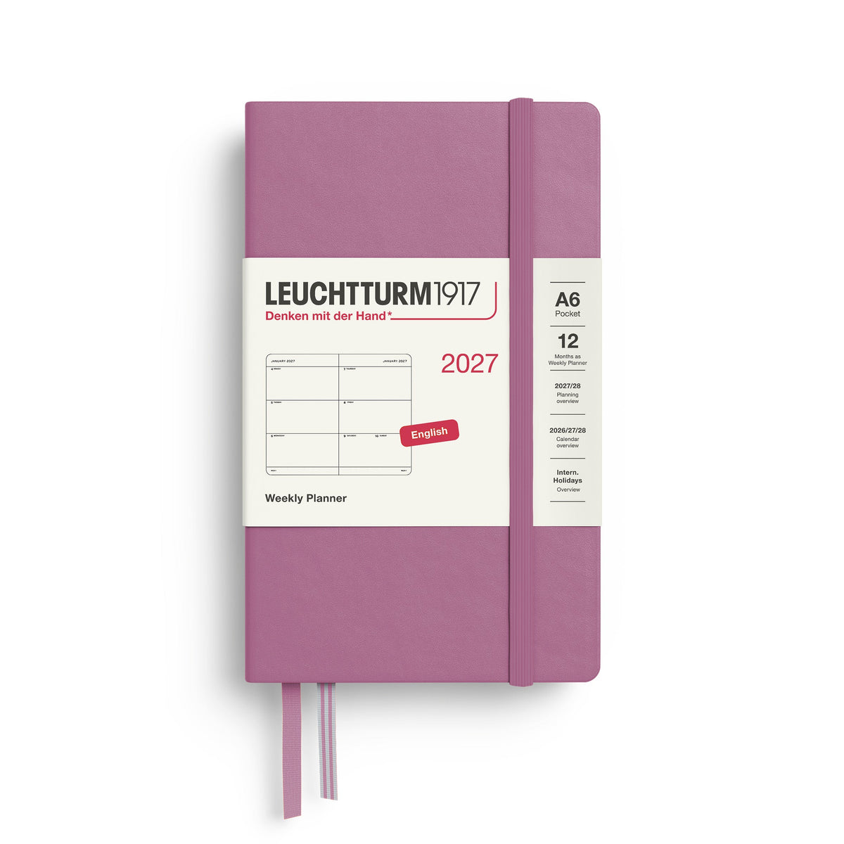 Leuchtturm 2027 Weekly Planner - Pocket (A6), Dusty Rose