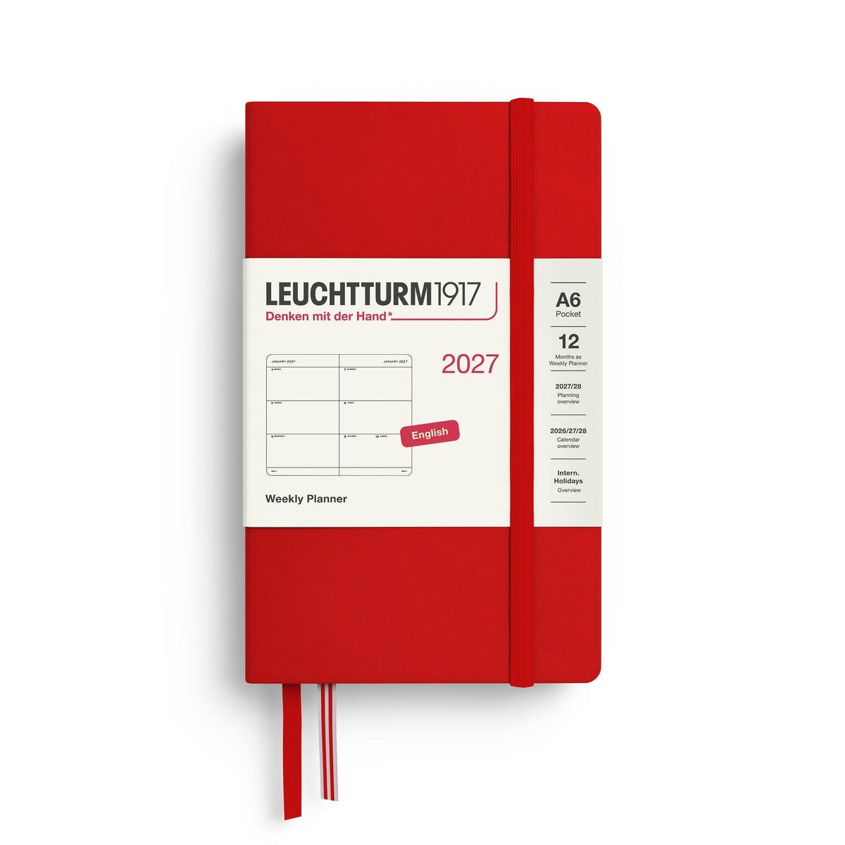 Leuchtturm 2027 Weekly Planner - Pocket (A6), Cherry