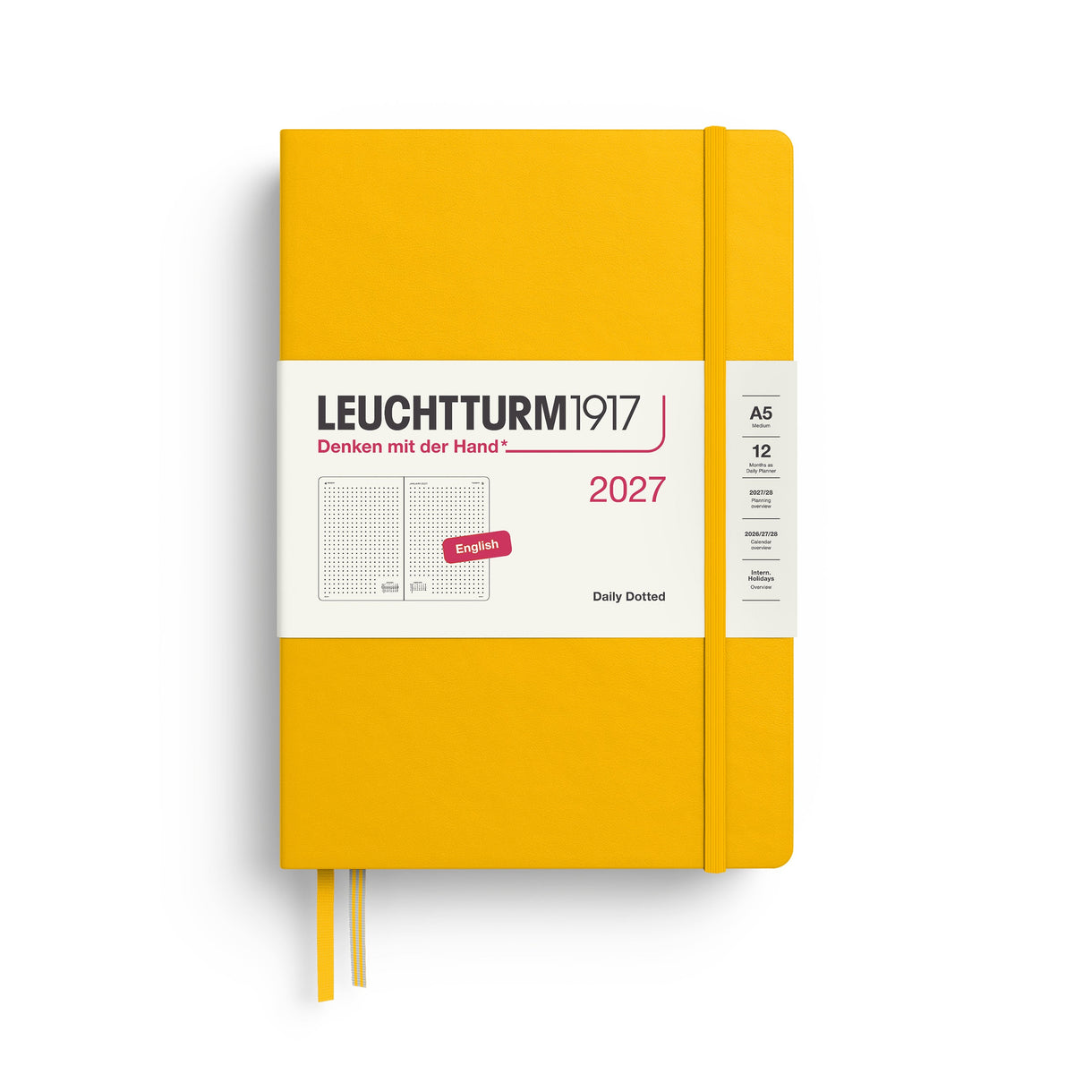 Leuchtturm 2027 Daily Planner, Dotted - Medium (A5), Sunflower