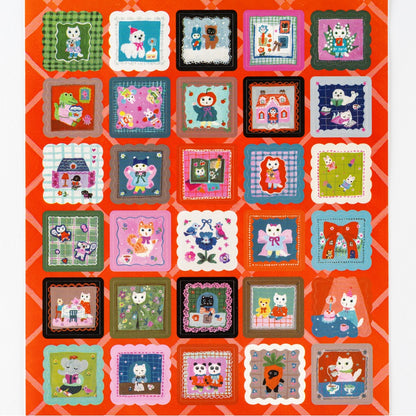Yumi Kitagishi Stickers: Daily Life of White Cat - Hobonichi Techo