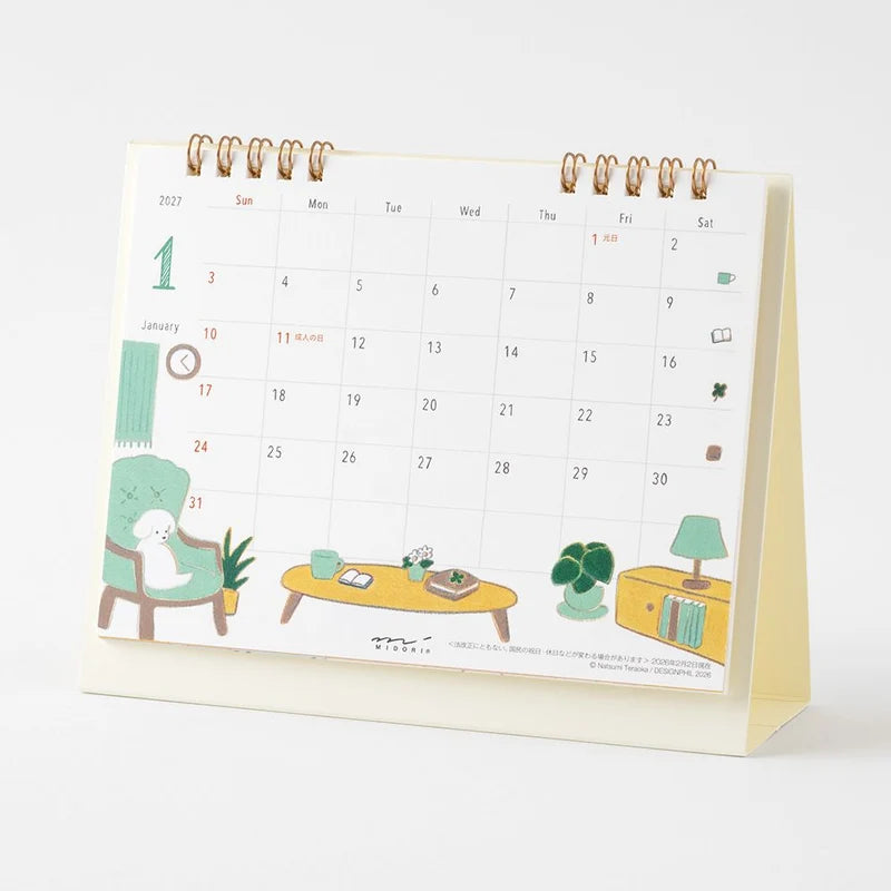 Midori 2027 A Year With My Dog Mini Calendar - M