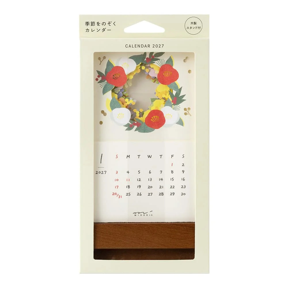 Midori 2027 Seasonal Views Laser Desk Calendar