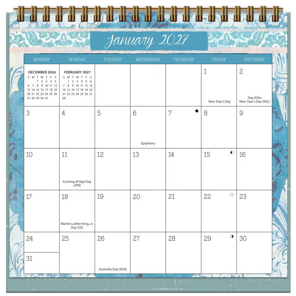 Wells St. 2027 Mini Easel Desk Calendar