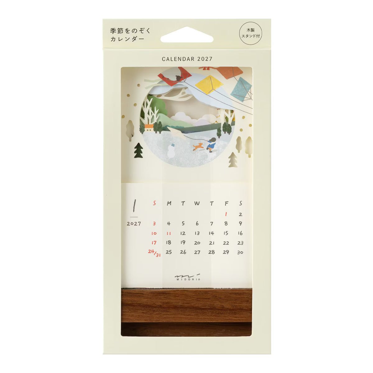 Midori 2027 Seasonal Views Laser Desk Calendar