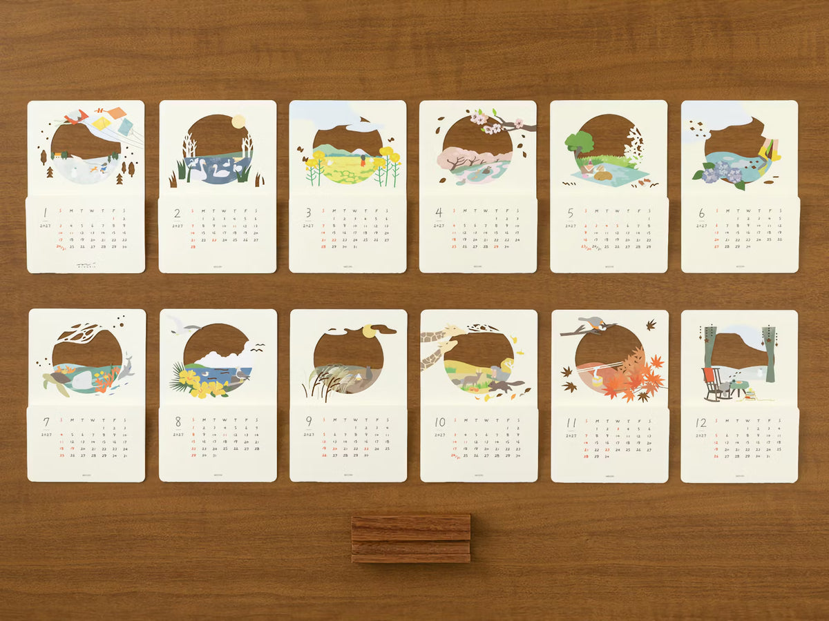 Midori 2027 Seasonal Views Laser Desk Calendar