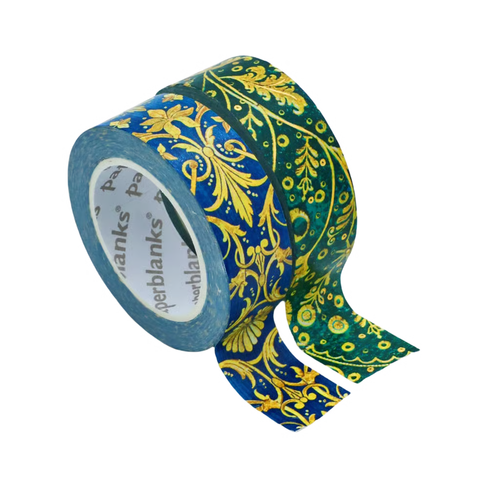 Emerald Flower/Silk Sky Washi Tape - Paperblanks