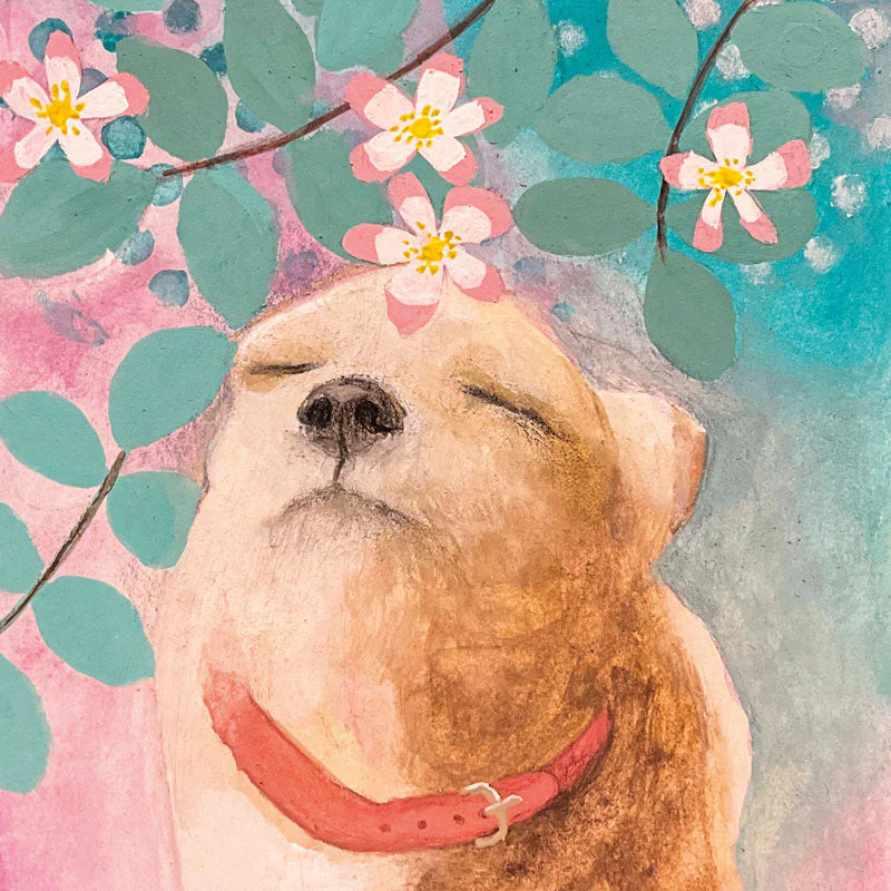 Dog Rose - Dry Red Press Greeting Card
