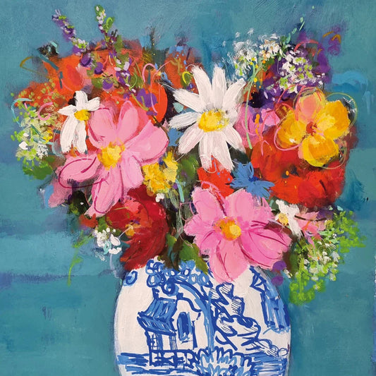 Cosmos and Friends - Dry Red Press Greeting Card