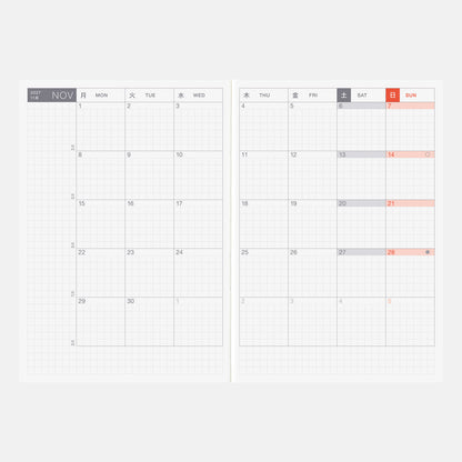 ORIGINAL A6 (ENG) Jan Start - Hobonichi Techo 2027