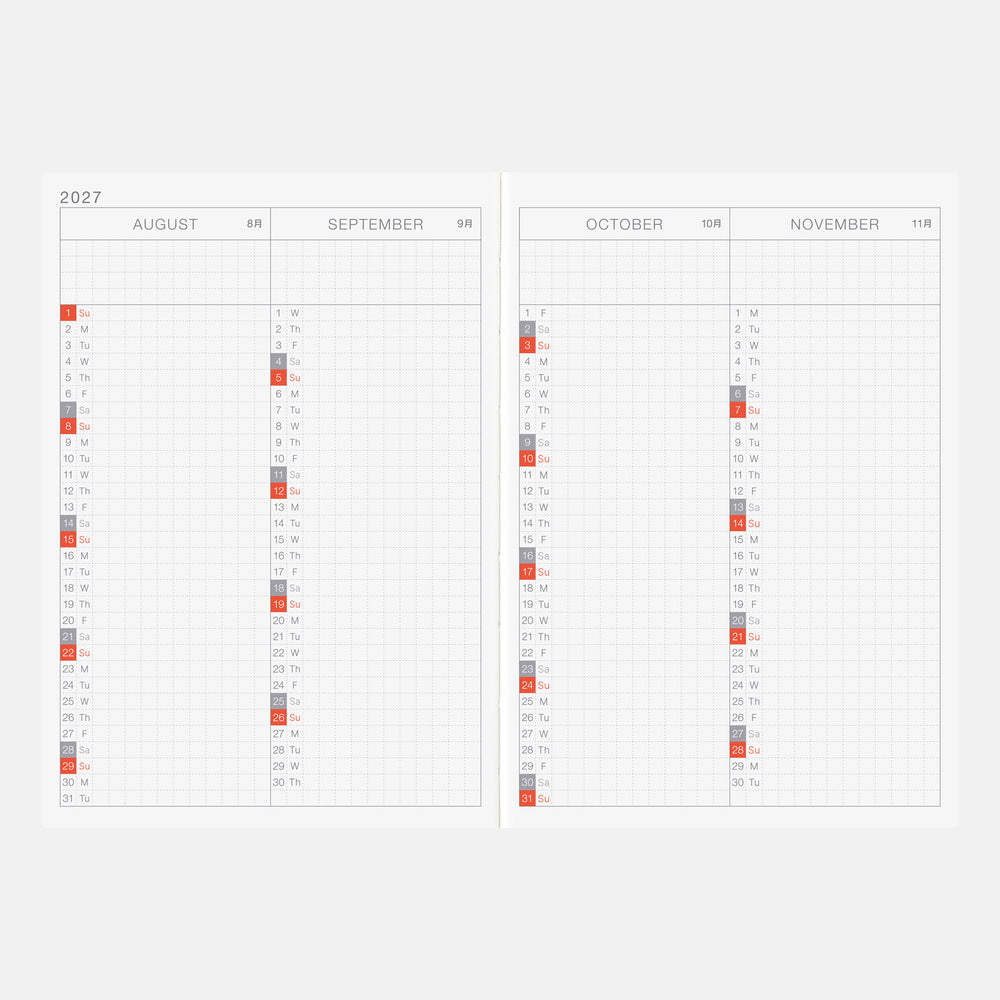 ORIGINAL A6 (ENG) Jan Start - Hobonichi Techo 2027
