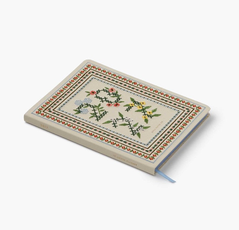 Rifle Paper Co. 2027 Heritage Sampler Embroidered Bookbound Weekly Planner