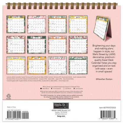 Wells St. 2027 Mini Easel Desk Calendar