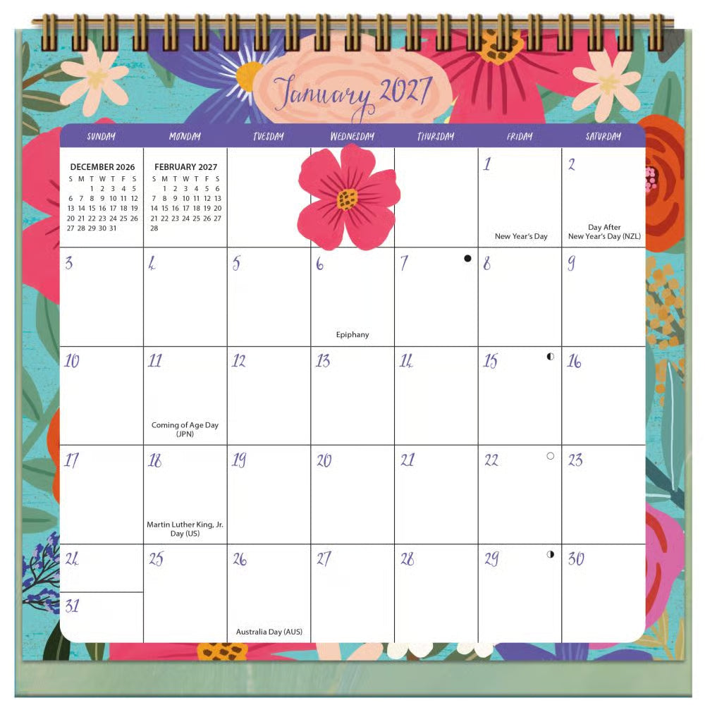 Wells St. 2027 Mini Easel Desk Calendar