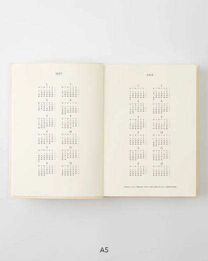 Midori 2027 Notebook Diary Monthly Block + 1 Day 1 Page
