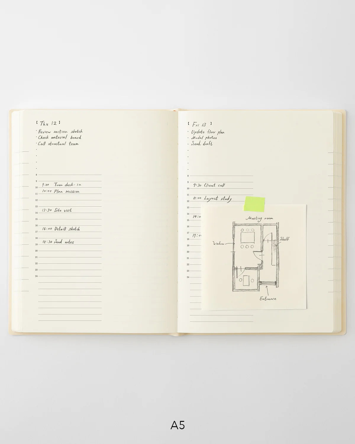 Midori 2027 Notebook Diary Monthly Block + 1 Day 1 Page